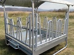 DM-Handel GmbH Futterraufe Heuraufe Viereckraufe 12 Fressplätze Raufe 2x2 Typ 2 Palisadengitter Palisadenraufe Pferderaufe