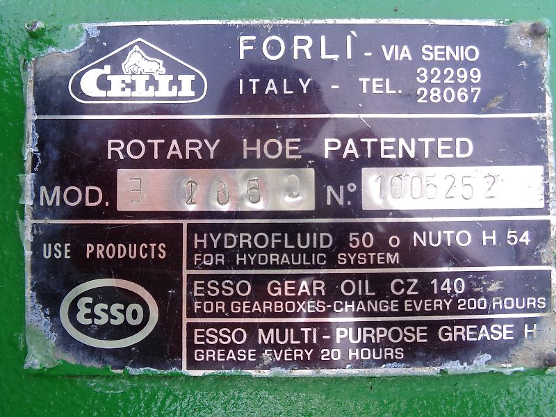 Celli Keine Maschio Bodenfräse 200cm Celli Modell E 205 cm Arbeitsbreite 4 Gang Schaltgetriebe seitliche Stützräder zur exakten Arbeitstiefeneinstellung Fremdkörpersicherung über Lamellenkupplung