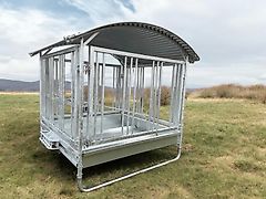 DM-Handel GmbH Palisadenraufe Heuraufe✅Viereckraufe 2x2m Fressgitter Raufe Pferd Rind Alpaka Schaf Ziege Pferderaufe Futterraufe Schafraufe Weideraufe Ponyraufe Rundballenraufe Metallheuraufe