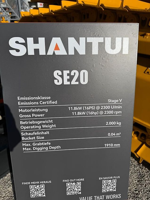 Shantui SE20 Minibagger inkl. Schnellwechsler