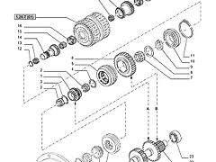 New Holland T6010 Wałek 37t, 41t, 25t, 214,5mm l 47126623 (Części zamienne)