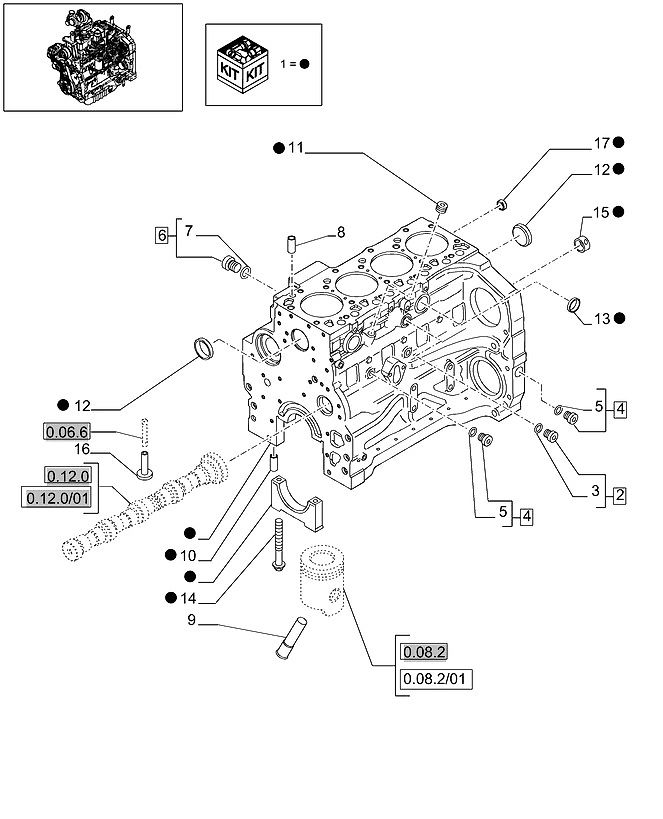 New Holland T6010 Blok cylindra 2830738 (Części zamienne)