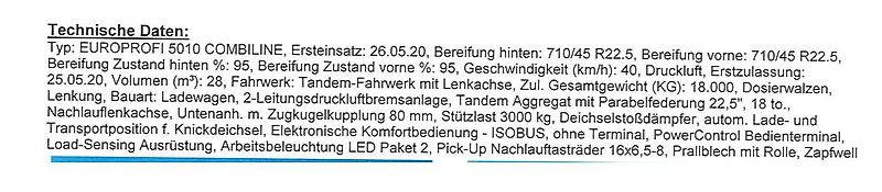 Pöttinger Europrofi 5010D Combiline