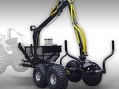 Jansen Holzrückewagen Jansen HRW-15, Holzanhänger mit Ladekran