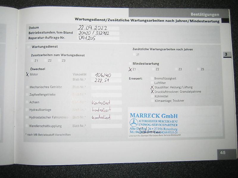 Mercedes-Benz U 400 Bluetec 5, 175kW/238PS, Hydrostat und Wechsellenkung, Getriebe u. Kupplung neu