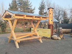 John Deere Schutzhütte Grand e Canyon n Model Worpswede & Teufelsmoor für 8 Personen KVH Abbund mit Wetterschutzlack sowie Verzinktem Dachblech in Black