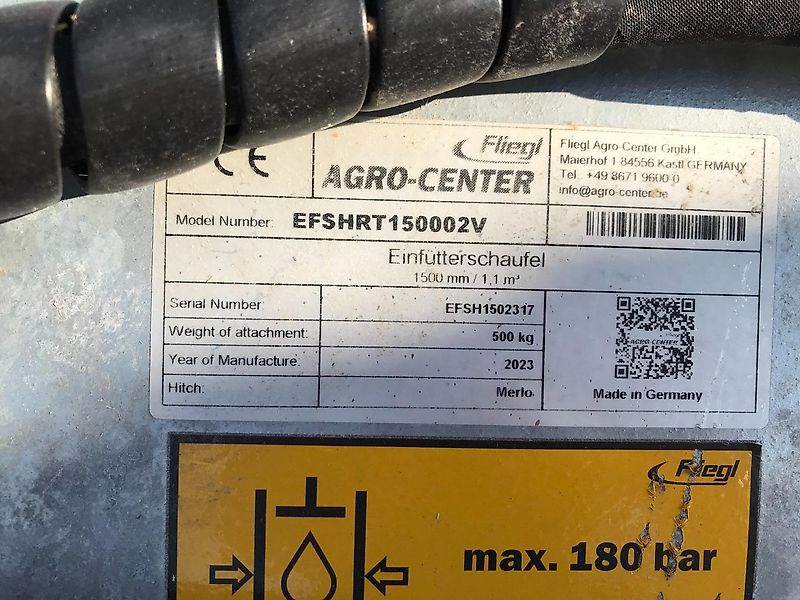 Fliegl Einfutterschaufel beidseitiger Austrag möglich 1500 mm Merlo Aufnahme
