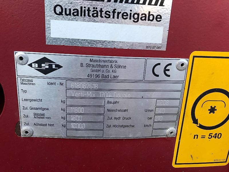 Strautmann Strautmann Vertimix 1700 Double / 2 Schnecken / 17 m³