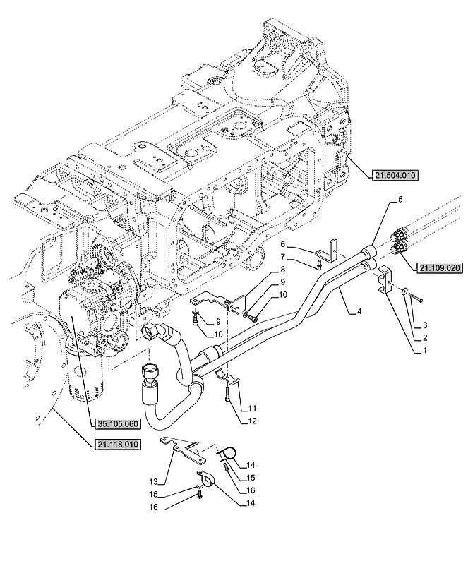 New Holland T6070 Rurka hydrauliczna 48094219 (Części zamienne)
