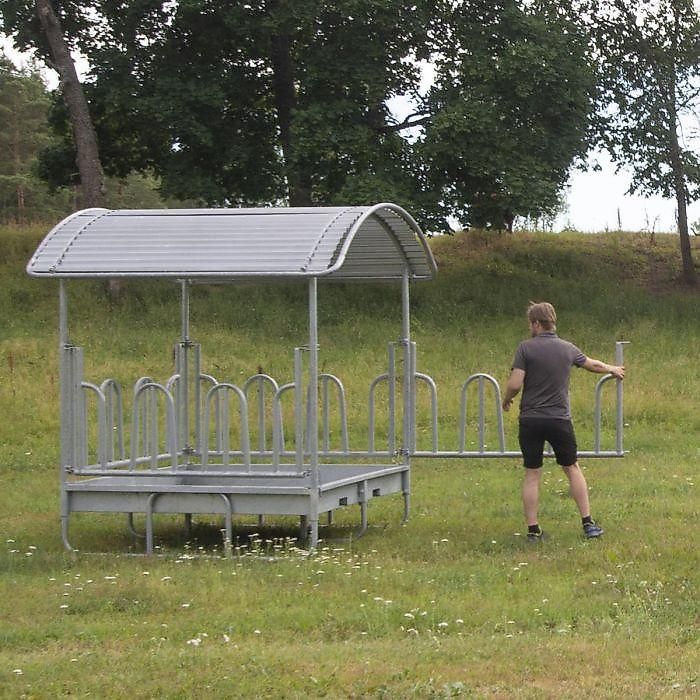 Palisadenraufe mit dem Dach Viereckraufe 12 Plätze Futterraufe Heuraufe KELLFRI